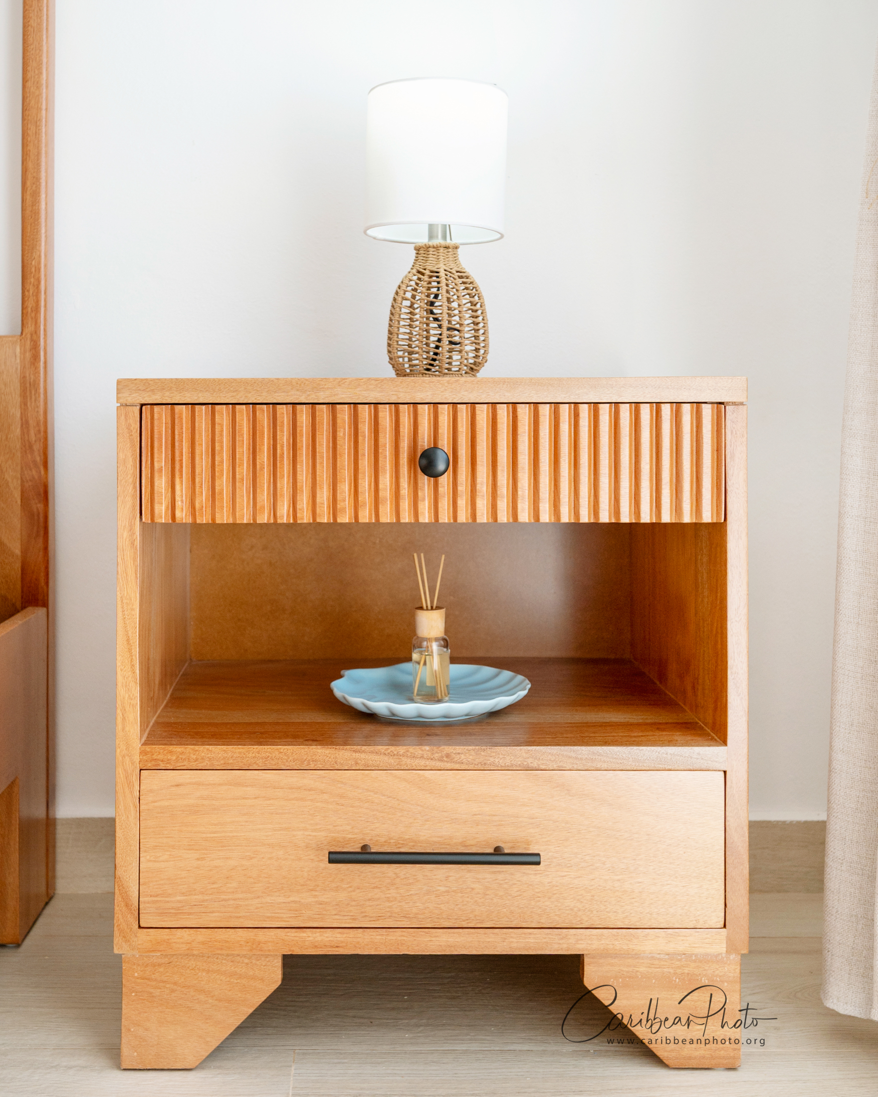 Estrella Garden Penthouse in Dominicus - textiles and gold details - Home Now Design